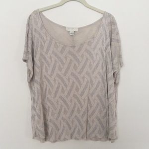 Forever 21 Cream & Metallic Silver Blouse